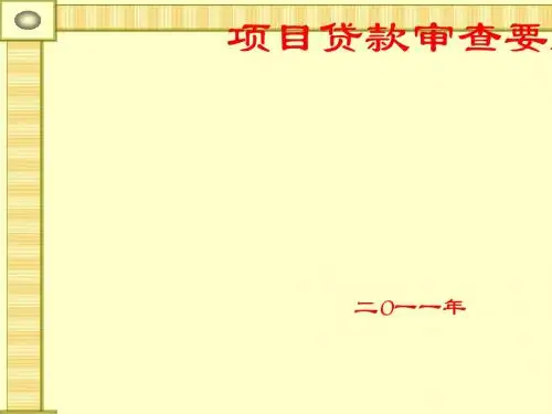 项目贷款审查要点概述(PPT 31张)