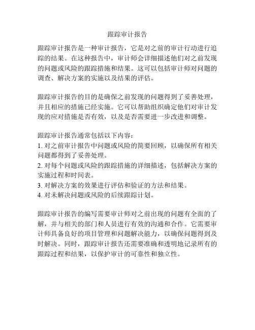 跟踪审计报告