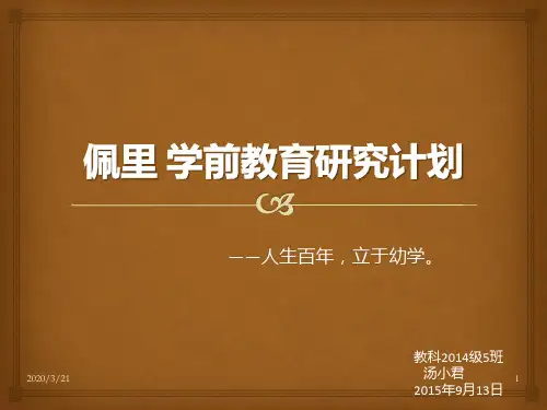 佩里-学前教育研究PPT课件