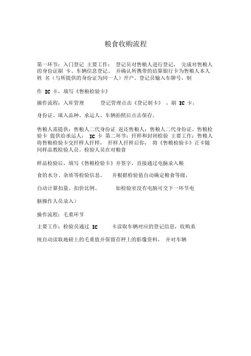 粮食收购流程