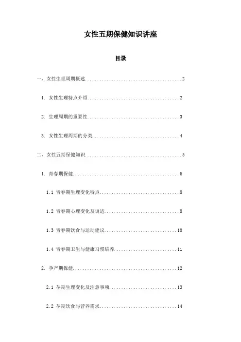 女性五期保健知识讲座