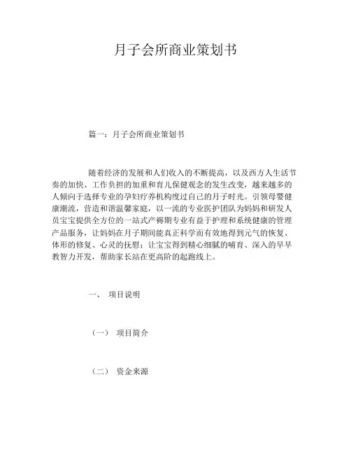 月子会所商业策划书