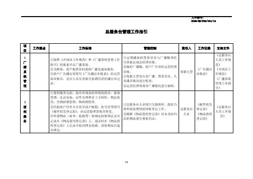 总服务台管理工作指引
