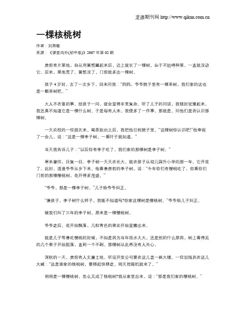 一棵核桃树