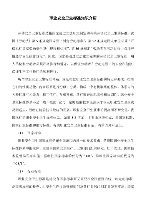 职业安全卫生标准知识介绍