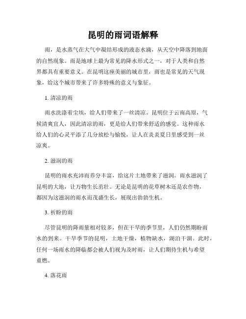 昆明的雨词语解释