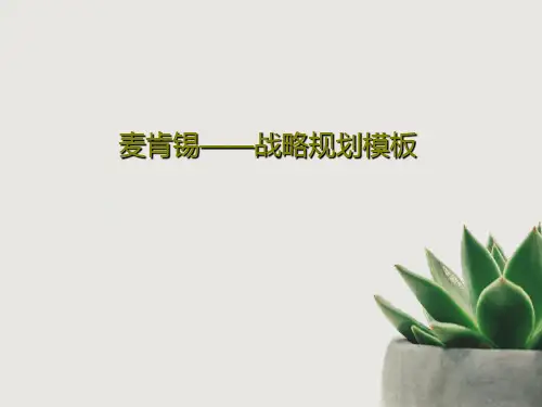麦肯锡——战略规划模板71页PPT