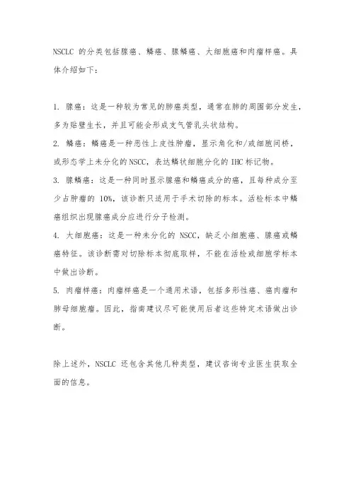 nsclc的分类
