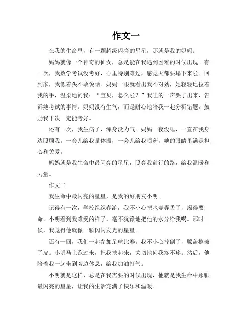 生命中最闪亮的星星作文要点总结