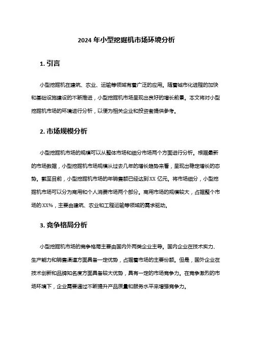 2024年小型挖掘机市场环境分析
