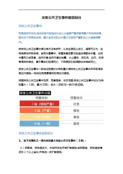 突发公共卫生事件级别划分-公共卫生的级别
