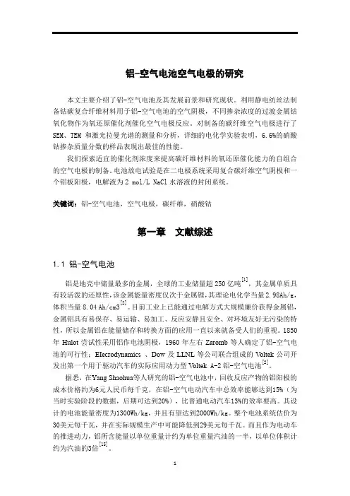 铝-空气电池空气电极的研究