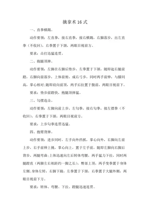 擒拿术16式