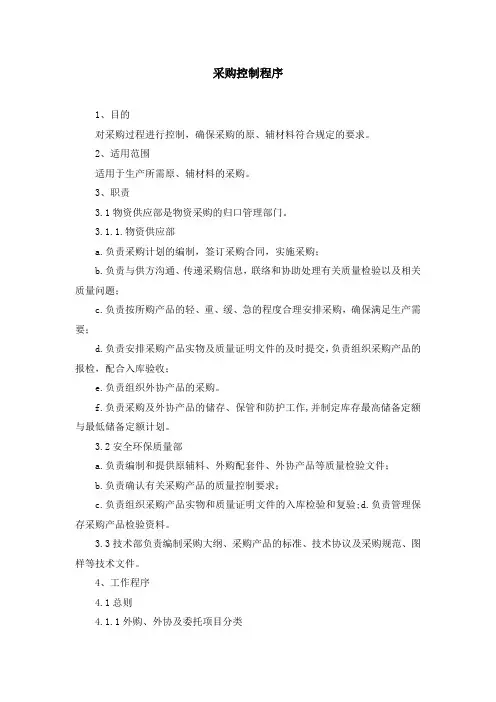 采购控制程序