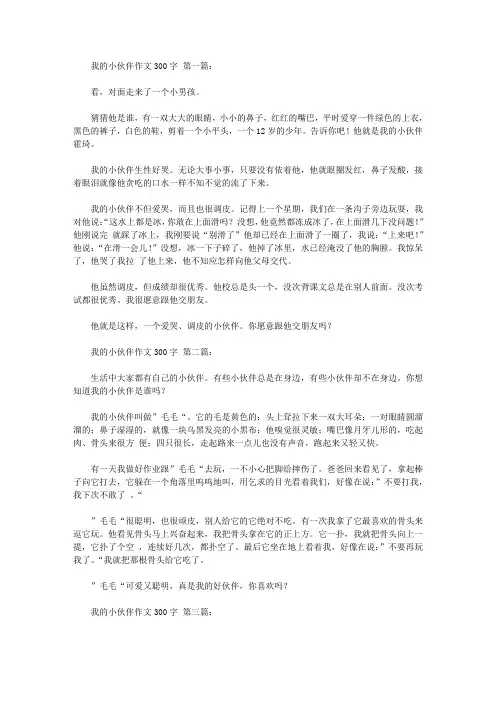 我的小伙伴作文300字(10篇)