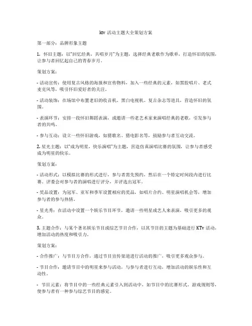 ktv活动主题大全策划方案