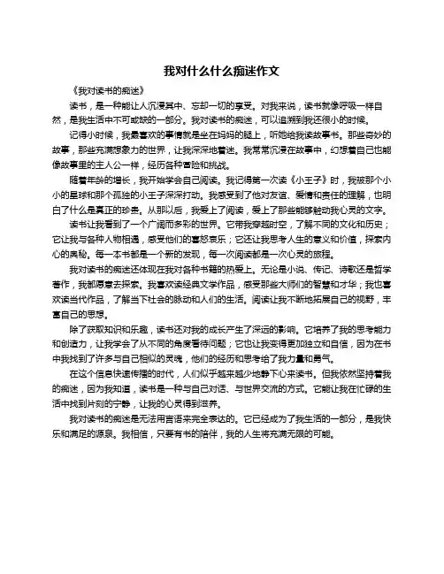 我对什么什么痴迷作文