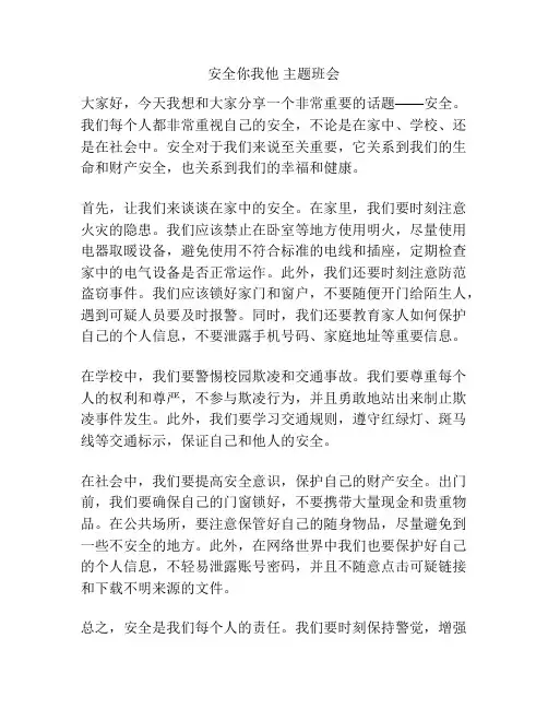 安全你我他 主题班会