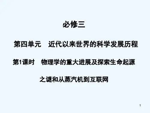 物理学的重大进展及探索生命起源-PPT课件