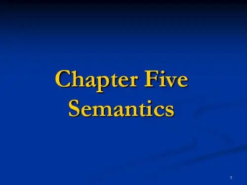 语言学_Chapter 5_Semantics