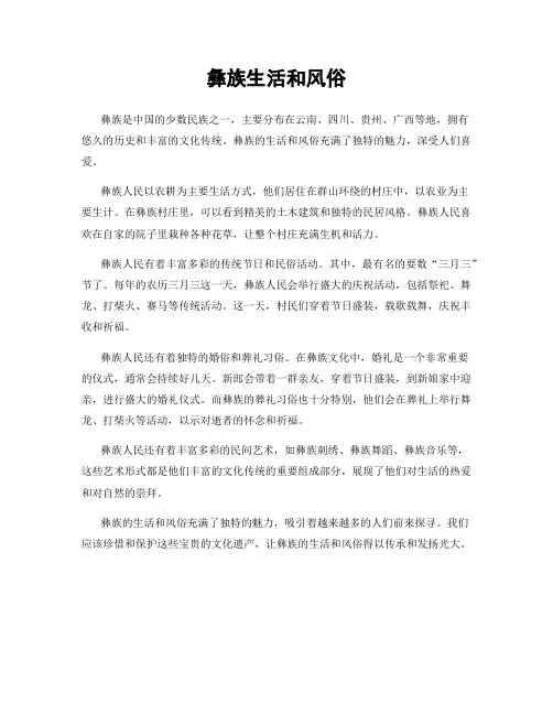 彝族生活和风俗