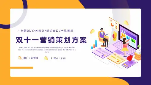 双十一营销策划方案PPT模板下载