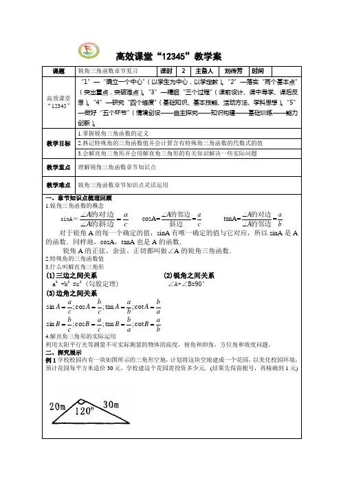 锐角三角函数章节复习