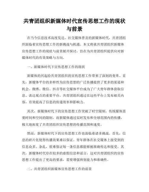 共青团组织新媒体时代宣传思想工作的现状与前景