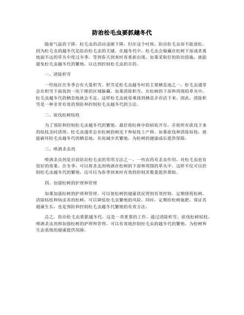 防治松毛虫要抓越冬代