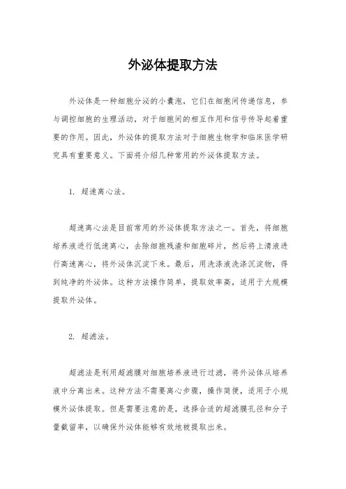 外泌体提取方法