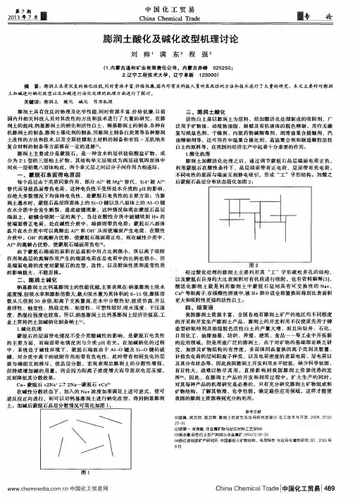 膨润土酸化及碱化改型机理讨论