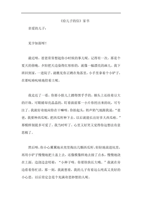 《给儿子的信》家书