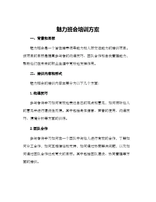 魅力班会培训方案
