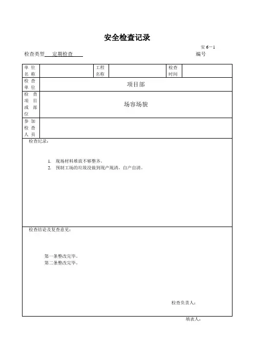 安全定期检查记录