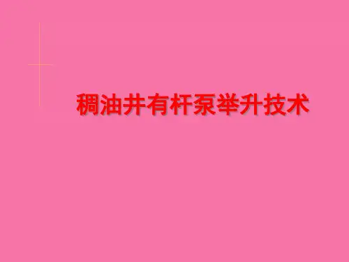 稠油井有杆泵举升技术ppt课件