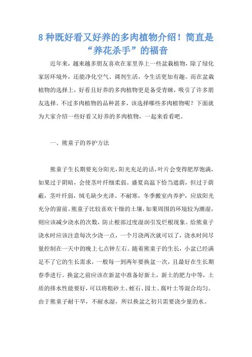 8种既好看又好养的多肉植物介绍!简直是“养花杀手”的福音
