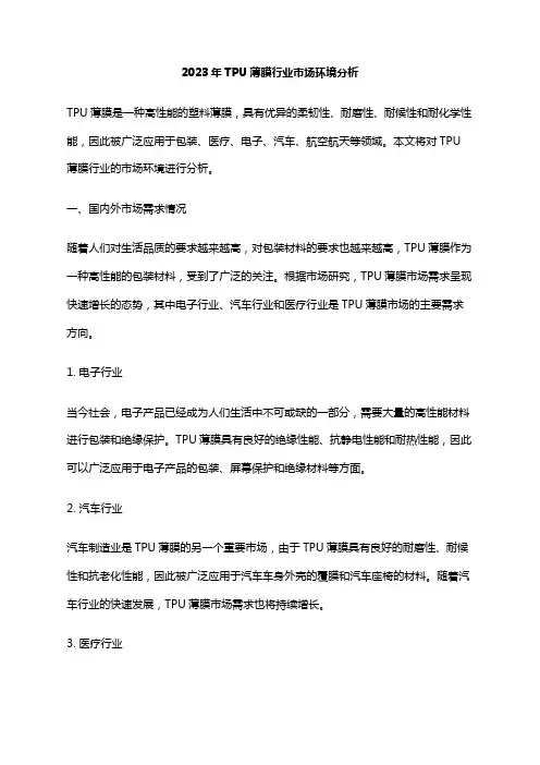 2023年TPU薄膜行业市场环境分析