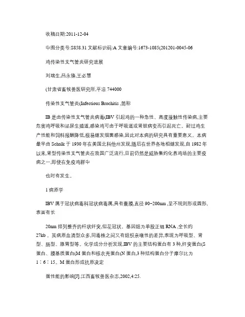 鸡传染性支气管炎研究进展.