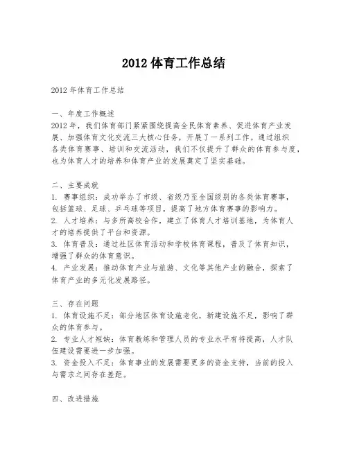 2012体育工作总结