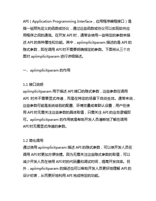apiimplicitparam 描述