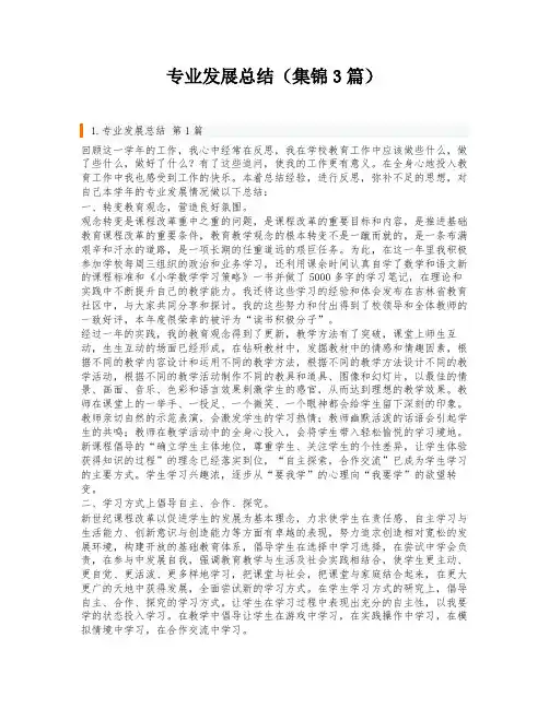 专业发展总结(集锦3篇)