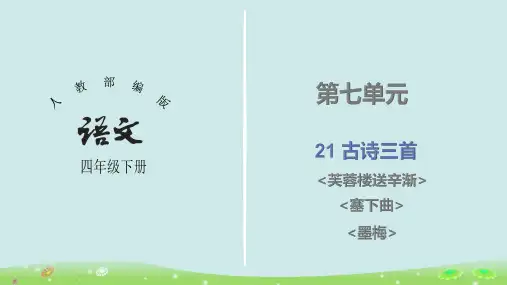 四年级语文下册第七单元课件(21 古诗三首)部编版