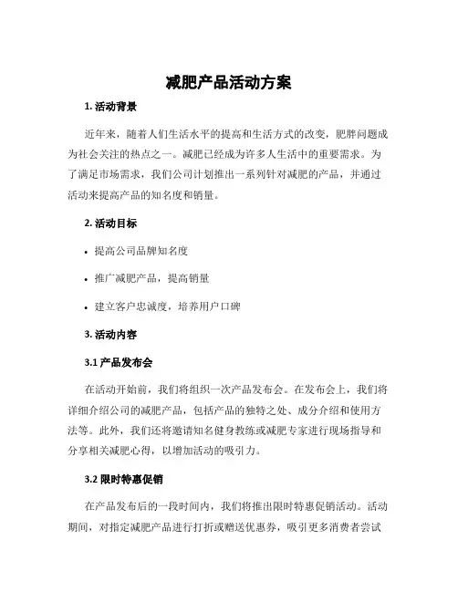 减肥产品活动方案