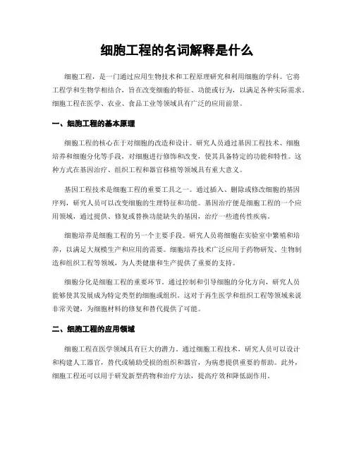 细胞工程的名词解释是什么