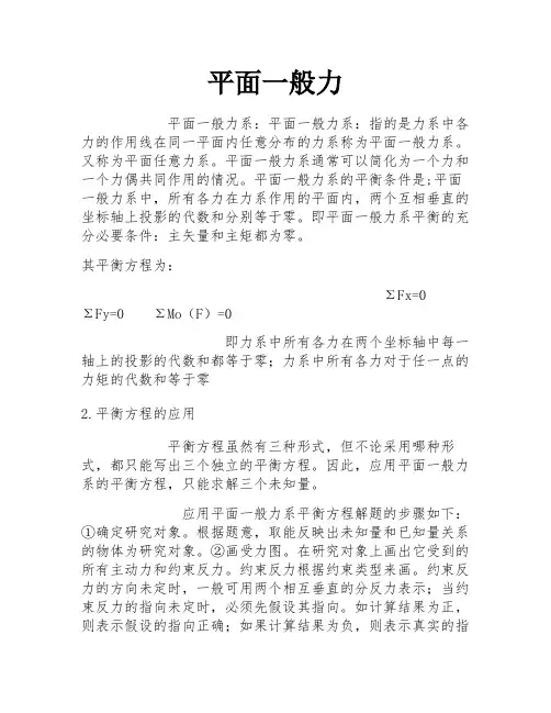 平面一般力