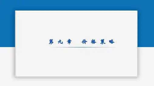第九章-价格策略