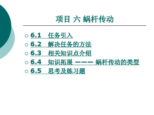 《机械设计基础》电子教案 项目六 蜗杆传动