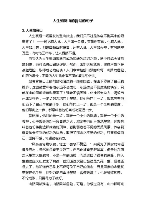 人生如爬山的哲理的句子