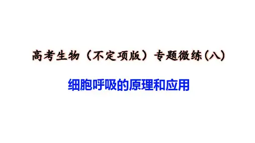 高考生物(不定项版)专题微练：8 细胞呼吸的原理和应用