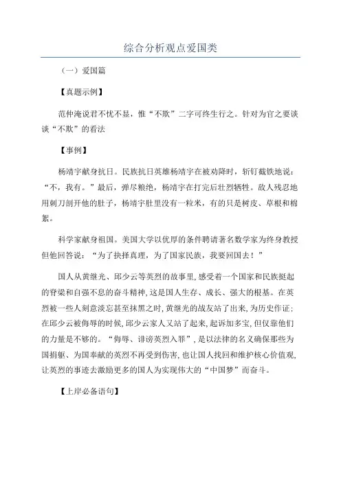 综合分析观点爱国类